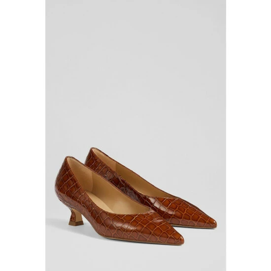 unnamed-file-144.jpg LK Bennett Dakota Ginger Croc-Effect Patent Leather Kitten Heel Brown Courts -LK Bennett Shop unnamed file 144