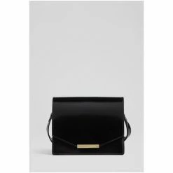 LK Bennett Dawsey High-Shine Leather Cross-Body Shoulder Black Bag -LK Bennett Shop unnamed file 1473