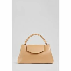 LK Bennett Harbour Camel Leather Trapeze Brown Tote Bag