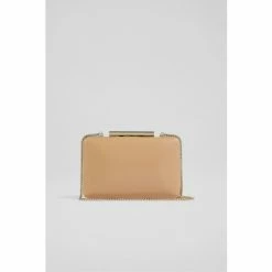 LK Bennett Natural Leather Box Clutch