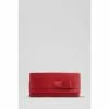 LK Bennett Red Catalina Satin Bow Detail Clutch