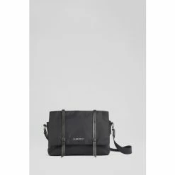 LK Bennett Rain Black Recycled Nylon Shoulder Check Bag