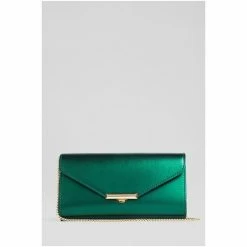 LK Bennett Metallic Green Lucy Leather Clutch Bag -LK Bennett Shop unnamed file 1517