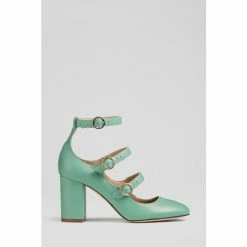 LK Bennett Green Letitia Leather Multi-Strap Heels