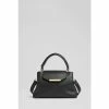 LK Bennett LKBennett Mini Harbour Black Leather Trapeze Tote Bag