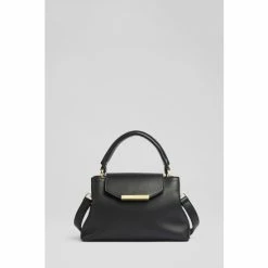LK Bennett LKBennett Mini Harbour Black Leather Trapeze Tote Bag