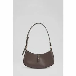 LK Bennett LKBennett Beatrice Brown Leather Baguette Shoulder Bag