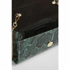 LK Bennett LKBennett Green Dominica Snake-Effect Leather Clutch Bag -LK Bennett Shop unnamed file 1575