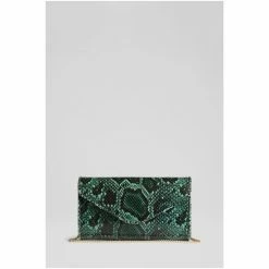 LK Bennett LKBennett Green Dominica Snake-Effect Leather Clutch Bag -LK Bennett Shop unnamed file 1576