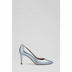 LK Bennett Floret Metallic Leather Pointed Toe Courts