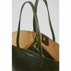 LK Bennett LKBennett Green Adele Forest Recycled Croc-Effect Leather Tote Bag -LK Bennett Shop unnamed file 1580