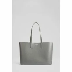 LK Bennett LKBennett Dark Grey Adele Recycled Saffiano Leather Tote Bag