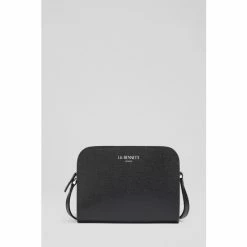 LK Bennett LKBennett Marie Black Recycled Saffiano Leather Cross-Body Bag
