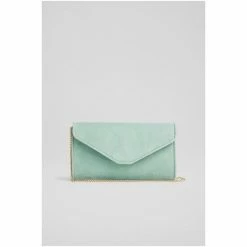 LK Bennett Suede Clutch Bag Green -LK Bennett Shop unnamed file 1621