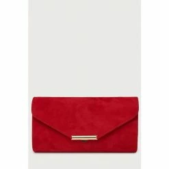 LK Bennett Red Lucy Flap Detail Clutch