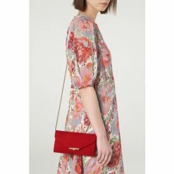 LK Bennett Red Lucy Flap Detail Clutch -LK Bennett Shop unnamed file 1661