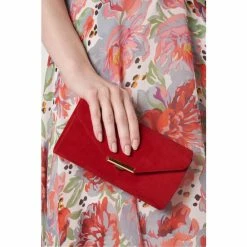 LK Bennett Red Lucy Flap Detail Clutch -LK Bennett Shop unnamed file 1662