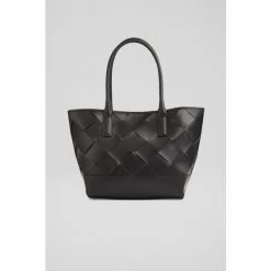LK Bennett Harper Woven Leather Tote Bag Black