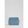 LK Bennett Marie Blue Croc-Effect Leather Crossbody Bag