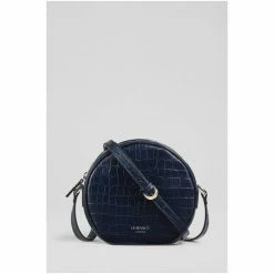 LK Bennett Hayden Croc-Effect Leather Round Shoulder Bag Navy Blue -LK Bennett Shop unnamed file 1745