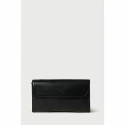 LK Bennett Black Dora Leather Envelope Clutch