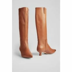 LK Bennett Eden Tan Brown Leather Western Style Knee High Boots -LK Bennett Shop unnamed file 1794