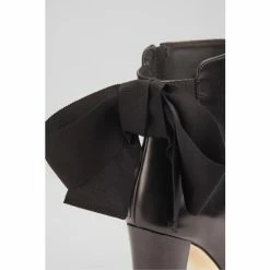 LK Bennett Black Calliope Leather Bow Back Ankle Boots -LK Bennett Shop unnamed file 1805