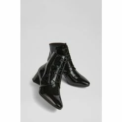 LK Bennett Lola Patent Leather Lace-Up Ankle Black Boots -LK Bennett Shop unnamed file 1809