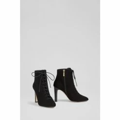 LK Bennett Lydia Black Suede Lace-Up Ankle Boots -LK Bennett Shop unnamed file 1824