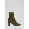 LK Bennett Alice Green Stretch Suede Ankle Boots