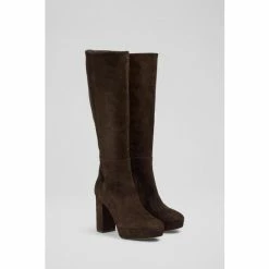 LK Bennett Lucinda Suede Platform Knee-High Brown Boots -LK Bennett Shop unnamed file 1859