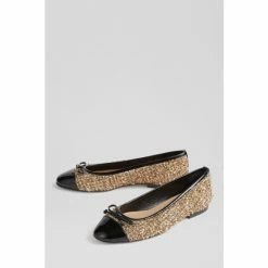LK Bennett Kara Tweed Toe Black Cap Ballerina Flat Shoes -LK Bennett Shop unnamed file 186