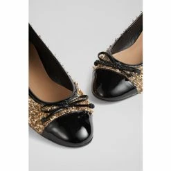 LK Bennett Kara Tweed Toe Black Cap Ballerina Flat Shoes -LK Bennett Shop unnamed file 187