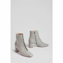 LK Bennett Arabella Grey Leather Lace Up Ankle Boots -LK Bennett Shop unnamed file 1870