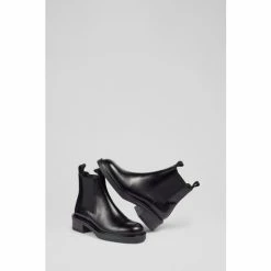 LK Bennett Gloria Black Polished Leather Flat Chelsea Boots -LK Bennett Shop unnamed file 1879