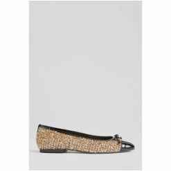 LK Bennett Kara Tweed Toe Black Cap Ballerina Flat Shoes -LK Bennett Shop unnamed file 188