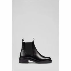 LK Bennett Gloria Black Polished Leather Flat Chelsea Boots -LK Bennett Shop unnamed file 1881