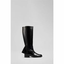 LK Bennett Callie Black Leather Bow Detail Knee High Boots
