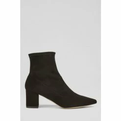 LK Bennett Alina Stretch Suede Black Ankle Boots