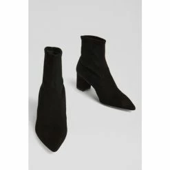 LK Bennett Alina Stretch Suede Black Ankle Boots -LK Bennett Shop unnamed file 1889