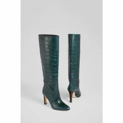 LK Bennett Margret Sea Green Croc-Effect Leather Knee High Boots -LK Bennett Shop unnamed file 1934