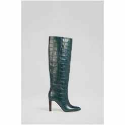 LK Bennett Margret Sea Green Croc-Effect Leather Knee High Boots -LK Bennett Shop unnamed file 1936