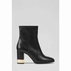 LK Bennett Imogen Leather Ankle Black Boots