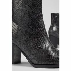 LK Bennett Grey Camilla Snake Effect Leather Ankle Boots -LK Bennett Shop unnamed file 1950