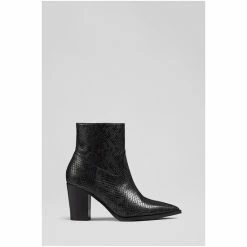 LK Bennett Grey Camilla Snake Effect Leather Ankle Boots -LK Bennett Shop unnamed file 1951