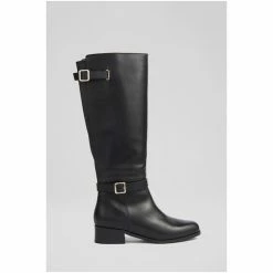 LK Bennett Rea Black Leather Adjustable Buckle Flat Knee High Boots -LK Bennett Shop unnamed file 1971