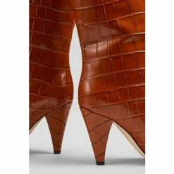 LK Bennett Allegra Ginger Croc-Effect Leather Cone Heel Knee High Brown Boots -LK Bennett Shop unnamed file 1975