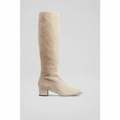 LK Bennett Karen Taupe Suede Knee-High Boots