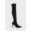 LK Bennett Blake Black Stretch Suede Knee Boots