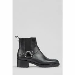 LK Bennett Rue Black Leather Biker Boots